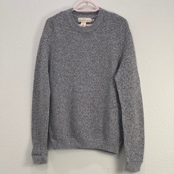 H&M LOGG Other - H&M Mens 100% cotton Sweater Textured Gray Crew Neck Long Sleeve Size S